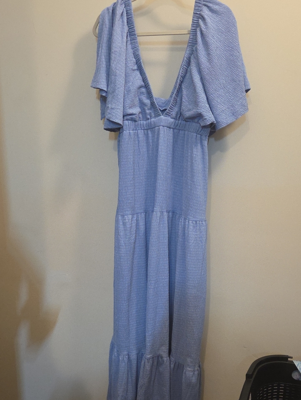 Light Blue Flutter Sleeve Maxi Dress  (Up05)